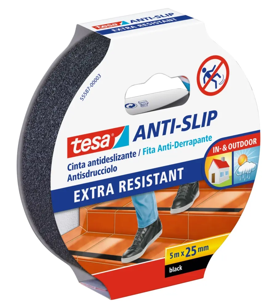 FITA ANTI-DERRAPANTE 5MX25MM PRETA 55587 TESA