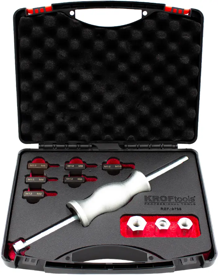 KROFTOOLS 8739 KIT MARTELO DESLIZANTE COM ADAPTADORES 10PCS