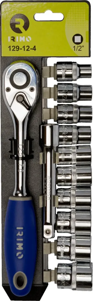 IRIMO JOGO ROQUETE 1/2" COM 10 CHAVES DE CAIXA