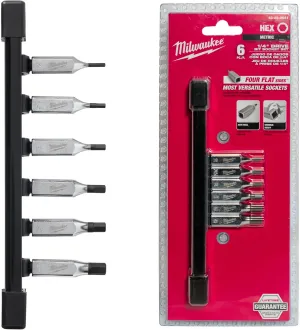 MILWAUKEE CONJUNTO DE 6 CHAVES DE CAIXA 1/4" COM PONTA HEX