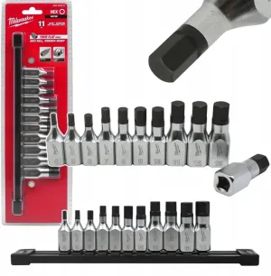 MILWAUKEE CONJUNTO DE 10 CHAVES DE CAIXA 3/8" COM PONTA HEX