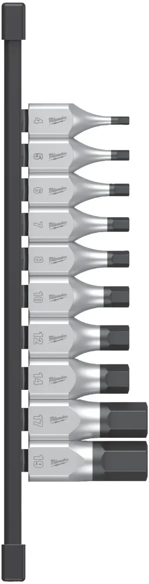 MILWAUKEE CONJUNTO DE 10 CHAVES DE CAIXA 1/2" COM PONTA HEX