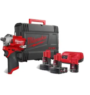 MILWAUKEE CHAVE DE IMPACTO 1/2 COMPACTA M12 FUEL (4Ah+2Ah)
