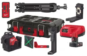 MILWAUKEE PACKOUT KIT NÍVEL LASER DE 3 LINHAS (1x4Ah)