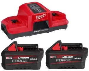 MILWAUKEE Kit 2 BATERIAS M18FB6 + CARREGADOR RÁPIDO M18DBSC