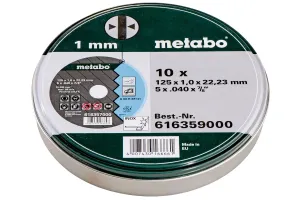 METABO 10 DISCOS DE CORTE - SP 125X1,0X22,23 INOX