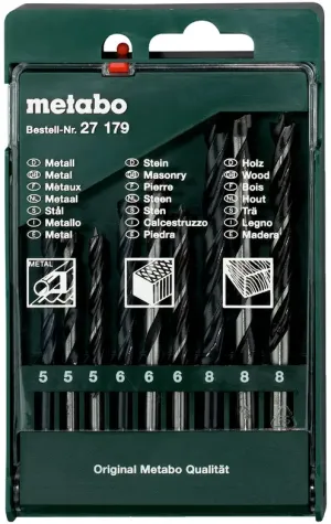 METABO ESTOJO COM SORTIDO DE BROCAS, 9 PEÇAS