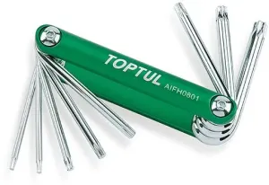 TOPTUL JOGO DE CHAVES TORX EM CANIVETE AIHF0801