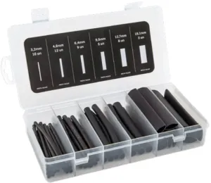 ASLO KIT TUBO TERMORRETRÁTIL 53UN. COM RESINA - 3:1 (PRETO)