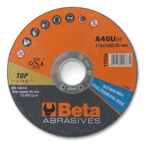 BETA DISCO CORTE AÇO/INOX CENTRO PLANO 125X1,6 MM