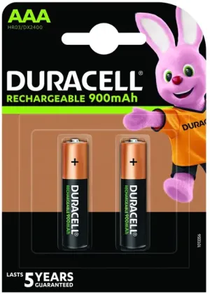 PILHAS DURACELL RECARREGÁVEIS AAA 900 MAH