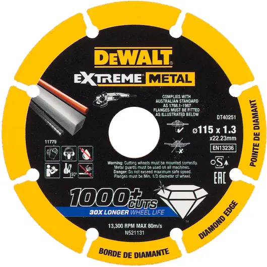 DEWALT DISCO DE CORTE C/DIAMANTE DT40251-QZ 115x1,3mm