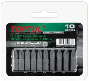 TOPTUL 10 BITS PHILLIPS 1/4" PH FSBA