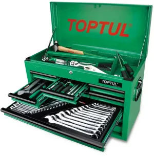 TOPTUL CAIXA METÁLICA DE 9 GAVETAS PROFISSIONAL 186PÇS