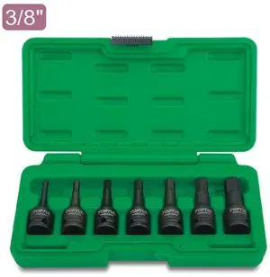 TOPTUL JOGO CHAVES DE IMPACTO BITS HEXAGONAL 3/8" 7PÇAS: