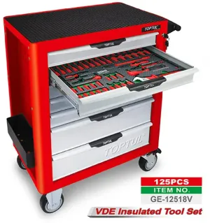 TOPTUL CARRO DE FERRAMENTA VDE - 125 PEÇAS GE-12518V
