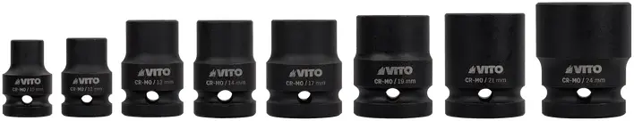 CONJUNTO 8 CHAVES DE CAIXA DE IMPACTO 1/2" CR-MO VITO