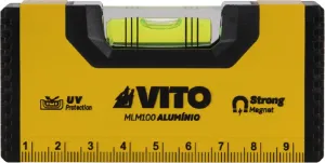 VITO NIVEL MAGNÉTICO DE BOLSO EM ALUMINIO 10 CM VINAL10