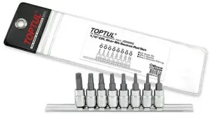 TOPTUL JOGO CHAVES DE CAIXA BIT TORX 1/4" GAAG0808
