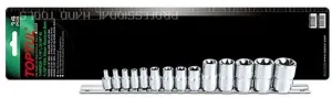 TOPTUL JOGO CHAVES DE CAIXA TORX 1/4", 3/8" E 1/2" 14PÇS