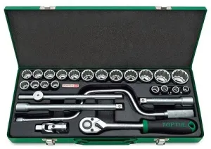TOPTUL JOGO CHAVES DE CAIXA 1/2" 12PT GCAD2604
