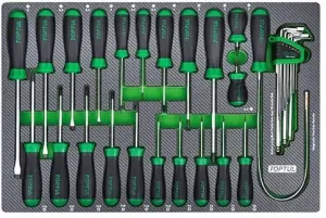 TOPTUL TABULEIRO CHAVES PARAFUSOS FENDA, PHILLIPS R TORX