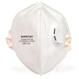 MÁSCARA DOBRÁVEL VERTICAL FFP2 COM VÁLVULA SAFETOP