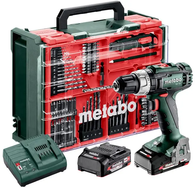 METABO BERBEQUIM SB 18L SET C/78 ACESSÓRIOS (2x2Ah)