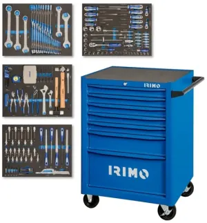 IRIMO CARRO DE FERRAMENTA AZUL 7 GAVETAS COM 222PÇS
