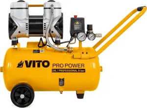 VITO COMPRESSOR SEM ÓLEO SILENCIOSO 24LT 8 BAR 2.0CV